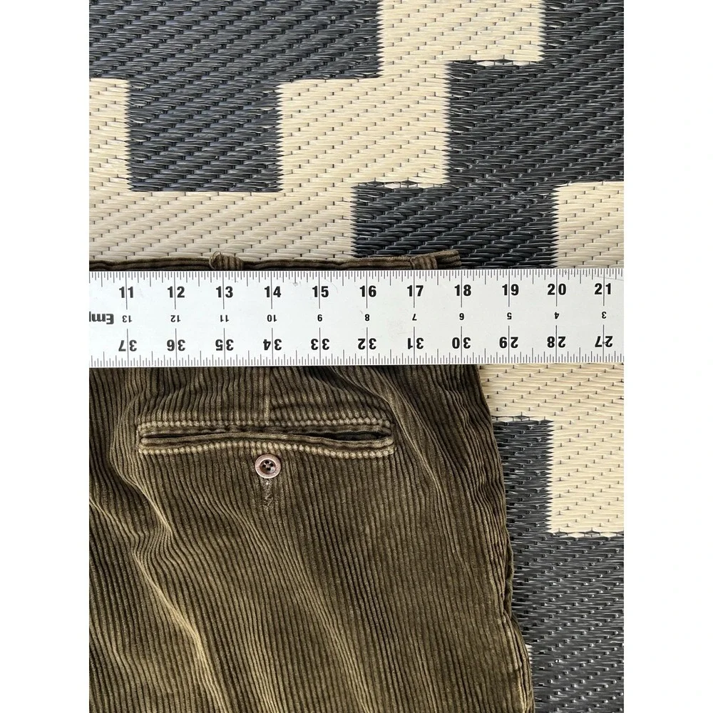 Polo Ralph Lauren 36X30 Olive Green Wide Wale‎ Corduroy Preston Mens Dress Pants